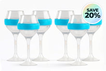 Load image into Gallery viewer, Set of 6: ChilledVino Blue Frosty Drinkware